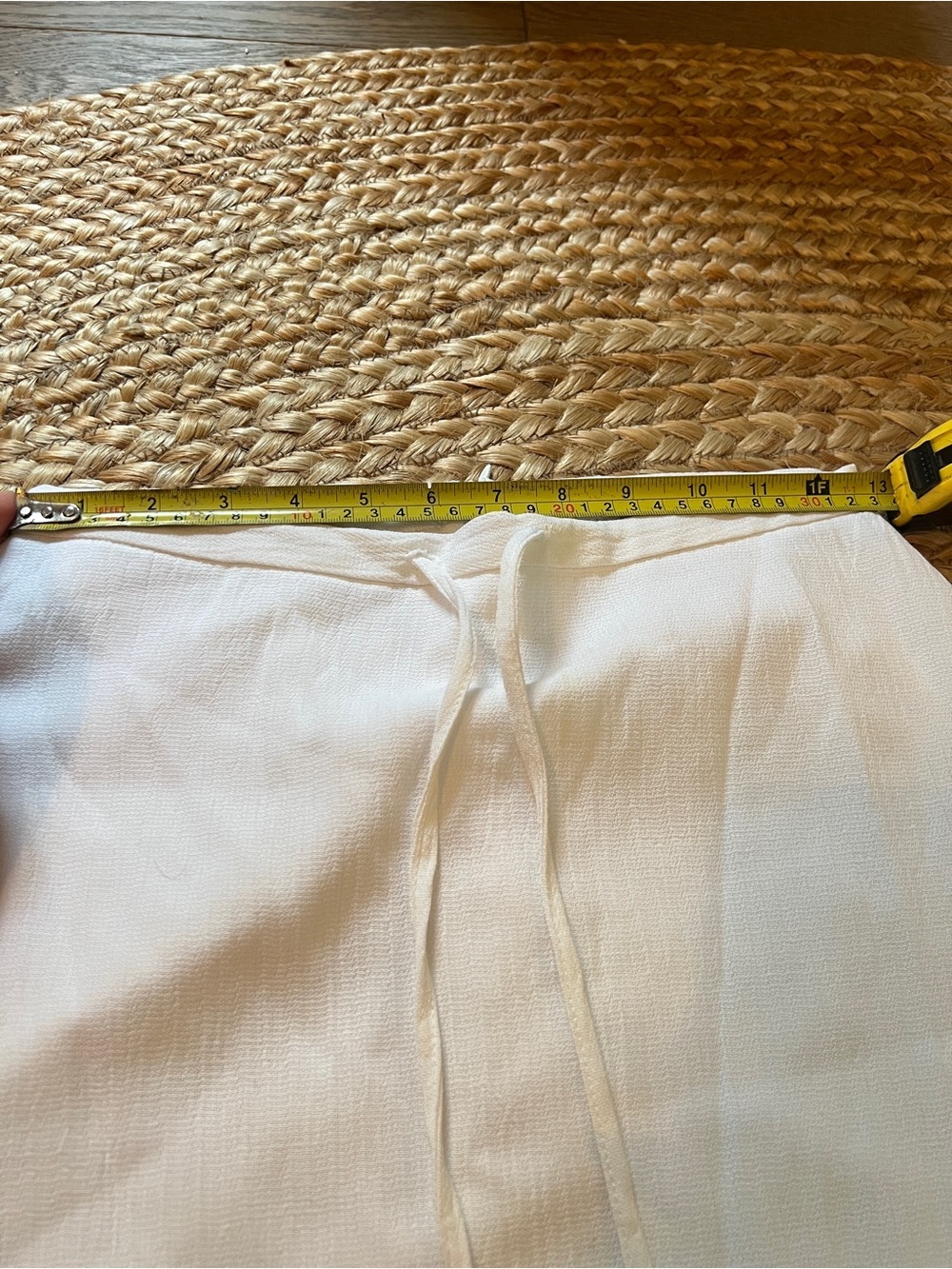 White Drawstring Maxi Skirt with Side Slit - Picture 6 of 7